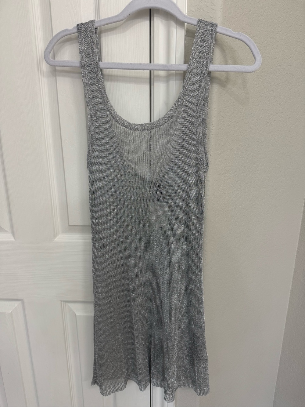 H&M Silver Sheer Knit Swim Coverup size medium - Picture 4 of 7